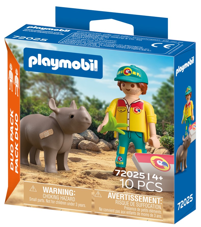 72025 Duo Soigneur et rhinocéros