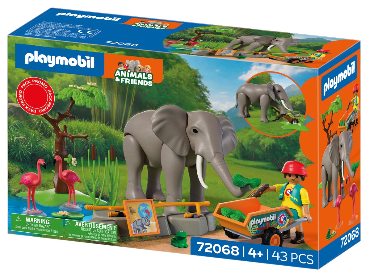 72068 Eléphants et soigneur animalier