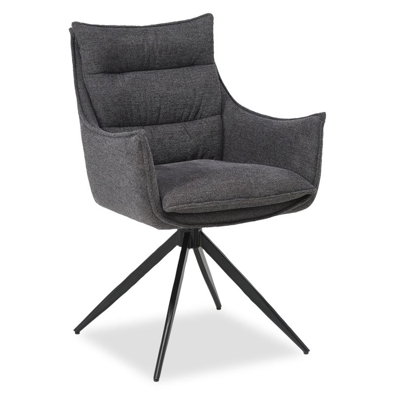 Chaise salle à manger tissu anthracite