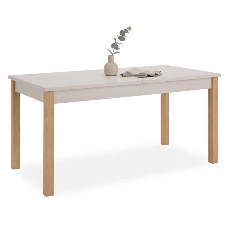 Table extensible 160x80 beige gris 8 places