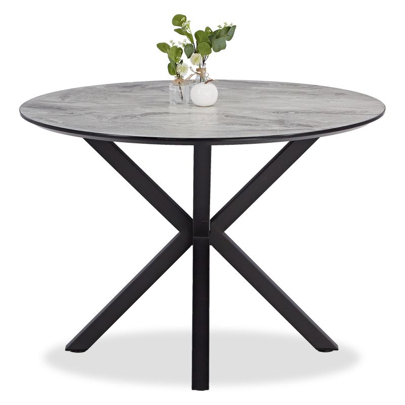 Table ronde Ø110 noir gris style industriel