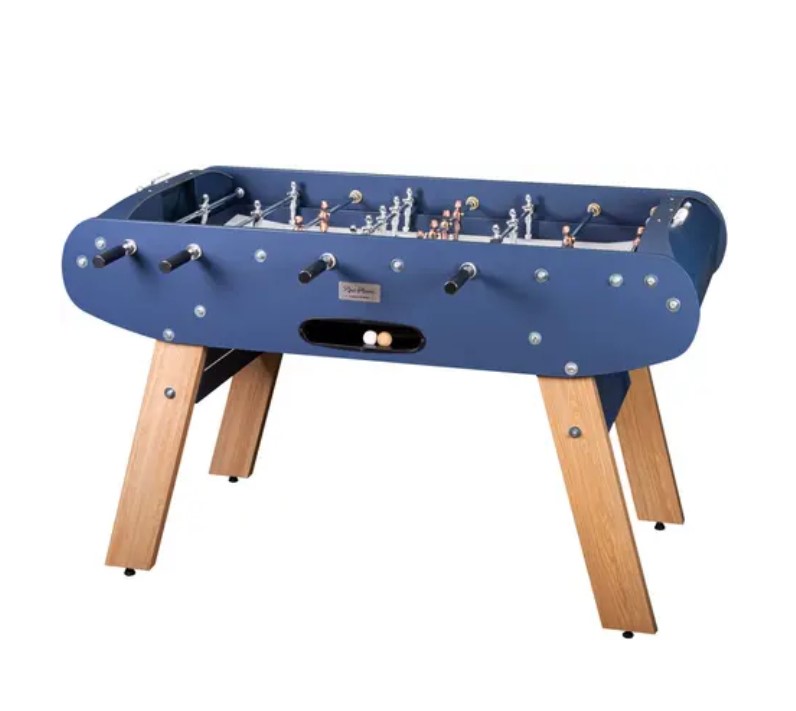 Baby-foot Onyx Bleu mat - Pieds chene