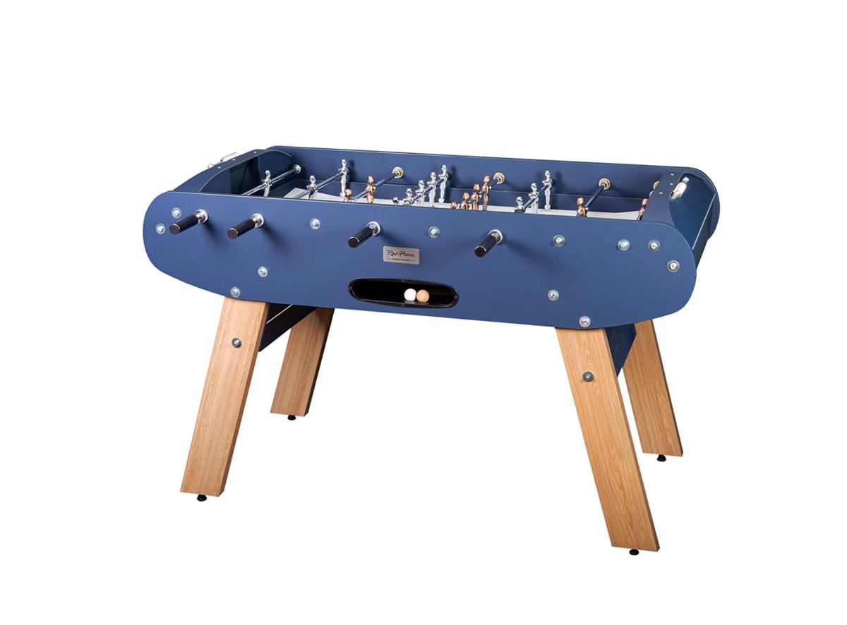 Baby-foot Onyx Bleu mat - Pieds chene