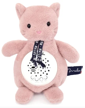Veilleuse musicale projecteur d etoiles - Chat rose