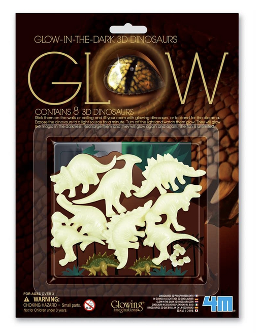4M phospho pack - 8 dinosaures 3D et decor pop-up