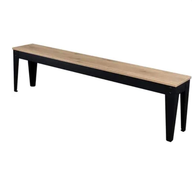 Banc couleur noir/Chêne sablé