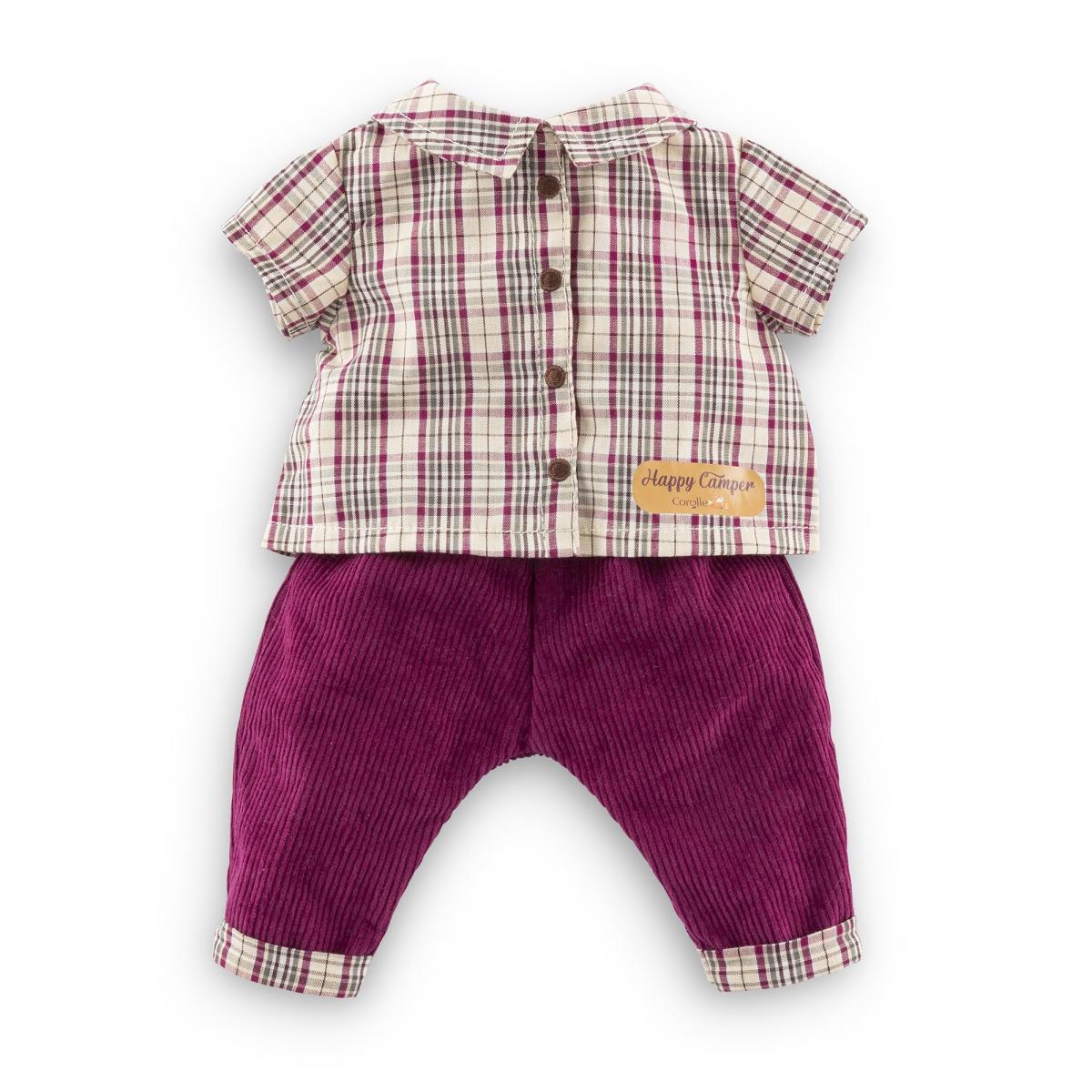 Chemise a Carreaux et Pantalon Petit Explorateur pour poupon 36 cm