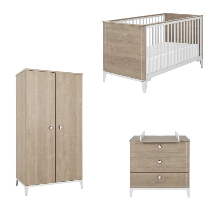 Ensemble chambre lit bébé armoire commode à langer