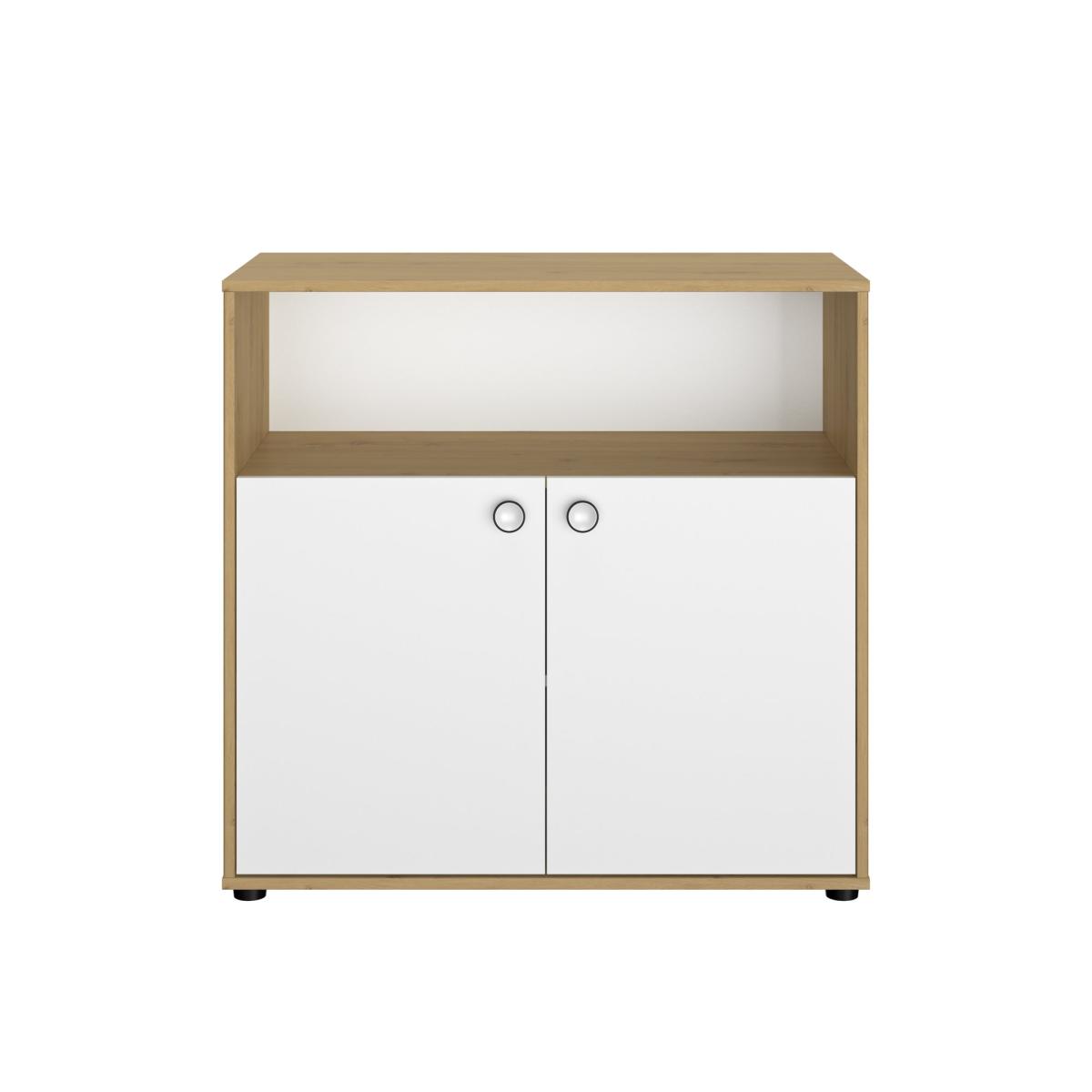 Commode 2 portes bois blanc