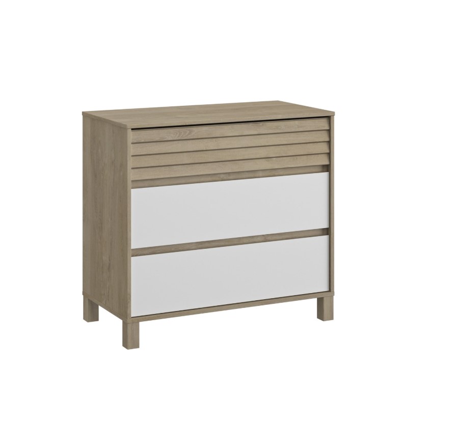 Commode 3 tiroirs bois blanc