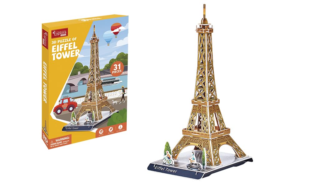 Tour Eiffel - Puzzles 3D -31 Pièces - À Partir de 5 Ans