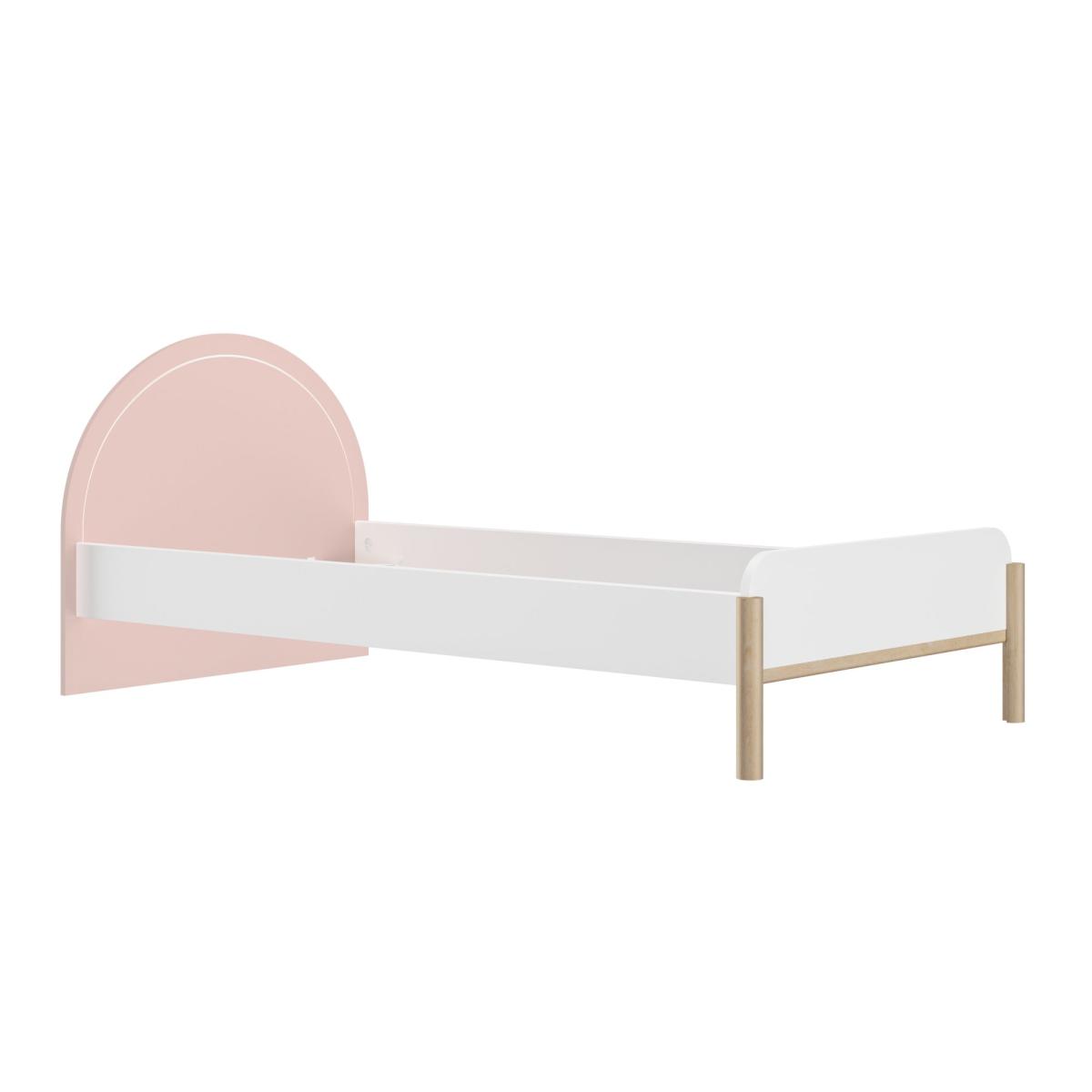 Lit simple 90x190 blanc rose