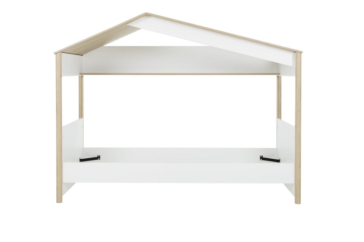 Lit cabane 90x200 chene blanc