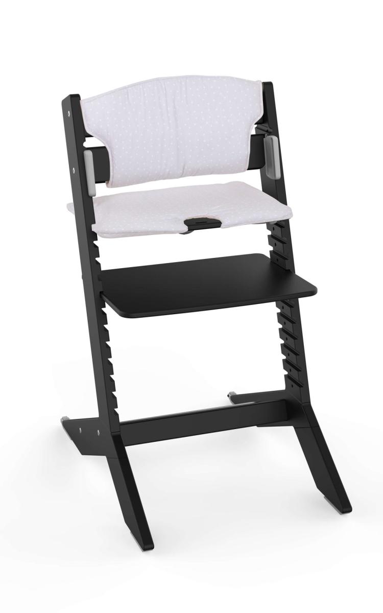 NALA - Chaise haute en bois - noir - coussin