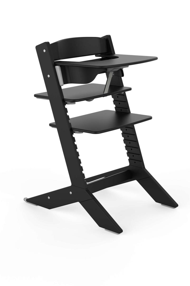 NALA - Chaise haute en bois avec tablette - noir