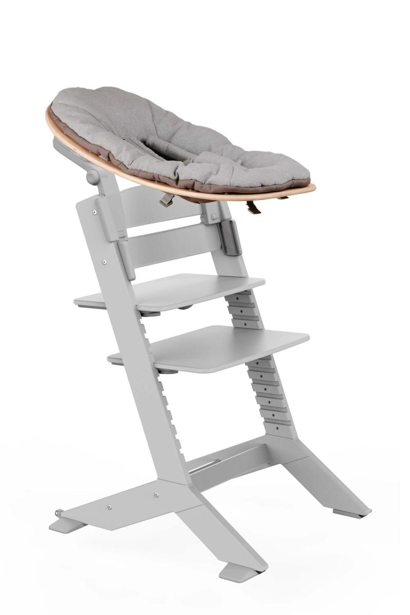 NALA - Chaise haute en bois set bébé gris