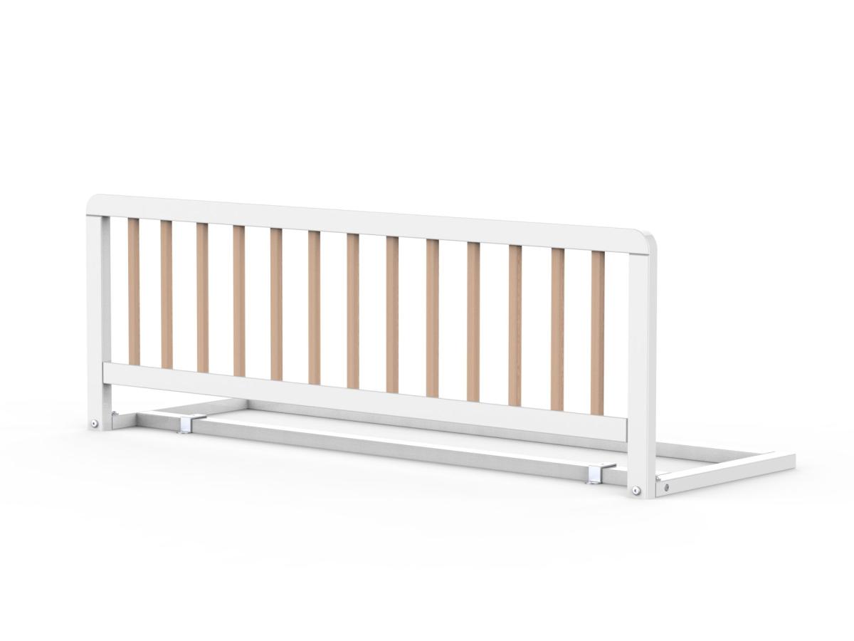 Barrière lit - 110 cm - Blanc / Naturel