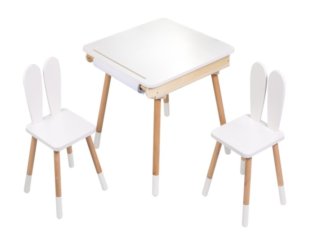 Table à dessin enfant avec 2 chaises oreilles