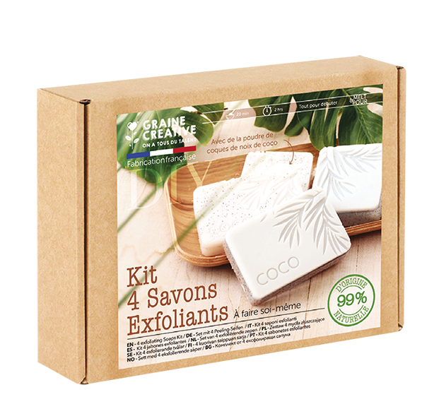 Kit DIY Savons exfoliant Noix de coco