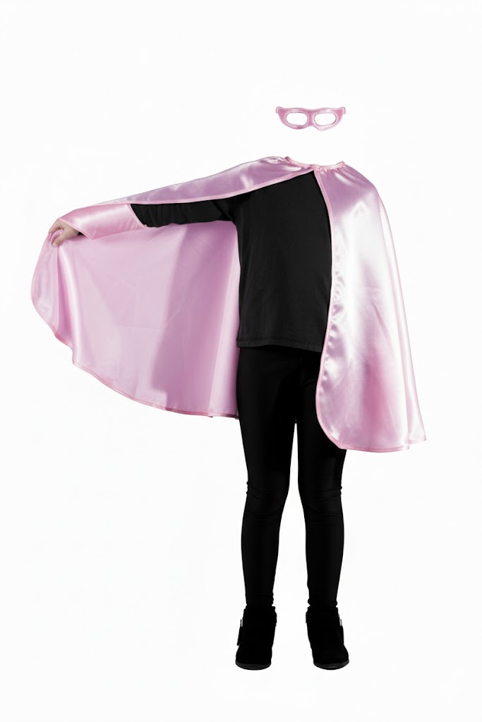 set super heros enfant rose