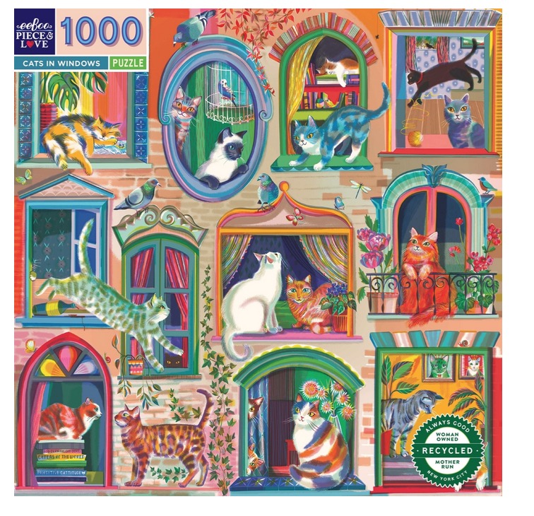 Puzzle 1000 pieces chats à la fenetre 
