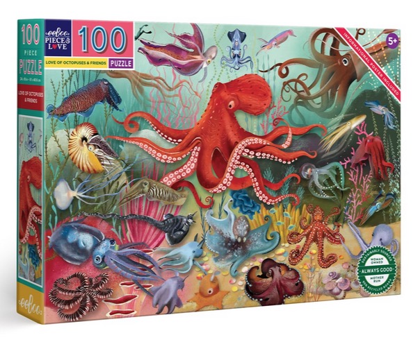 Puzzle 100 pieces l'amour des pieuvres