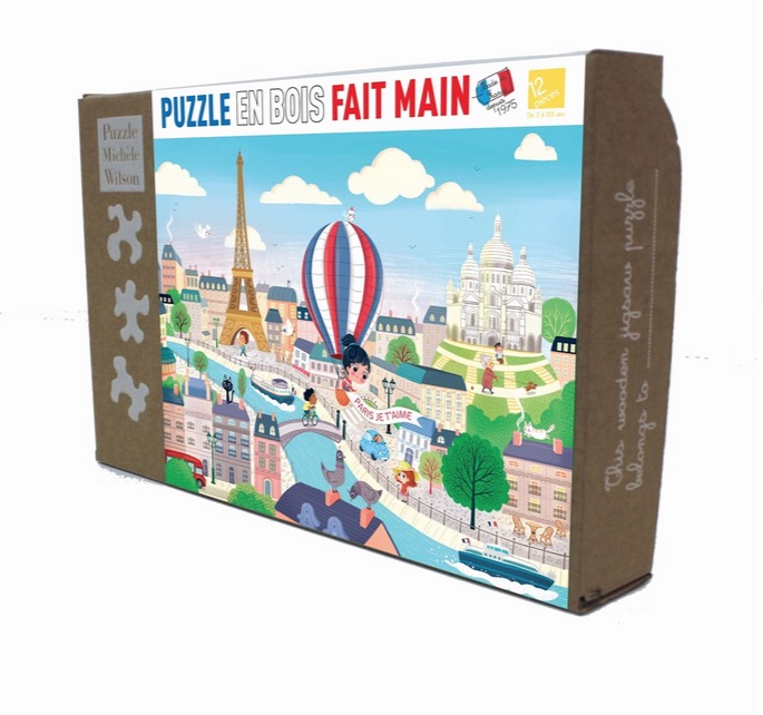 puzzle 12 pcs en bois Vu de Paris