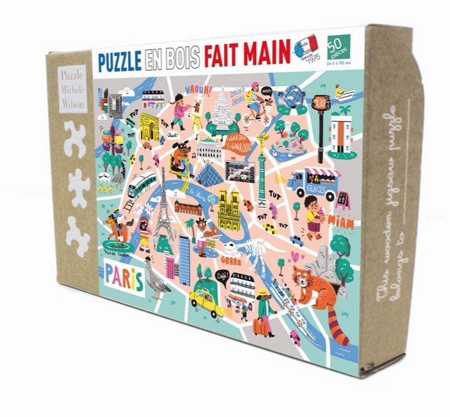 puzzle 50 pieces en bois Balade a Paris