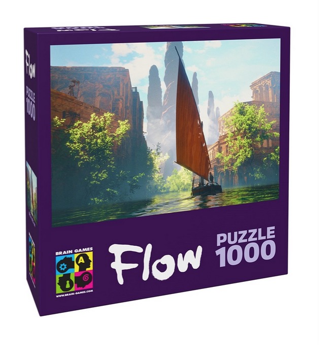 Puzzle 1000 pieces Flow Batiments et bateau