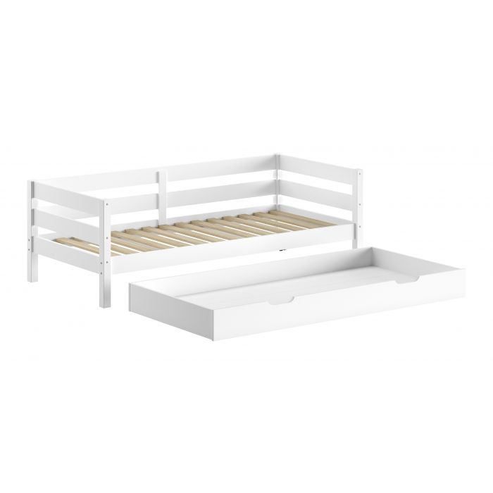 Lit capitaine margrit 90 x 200 blanc avec tiroir