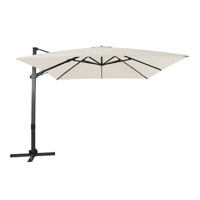 Parasol Apollo 300x300 beige mât gris