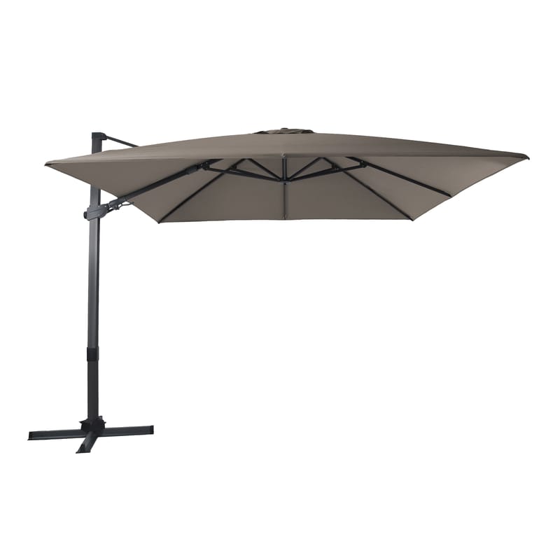 Parasol Apollo 300x300 taupe mât gris