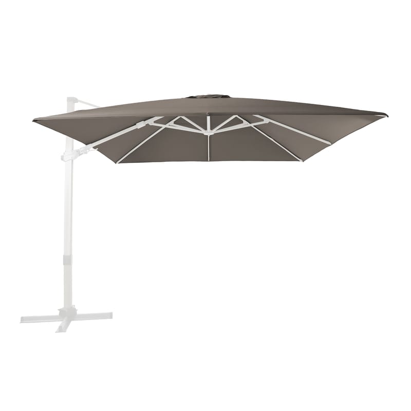 Parasol Apollo 300x300 taupe mât blanc