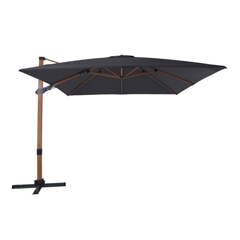 Parasol Apollo 300x300 gris mât marron