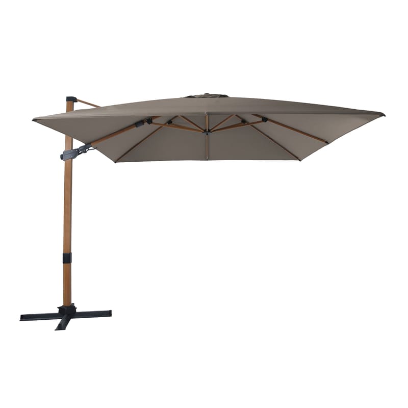 Parasol Apollo 300x300 taupe mât marron