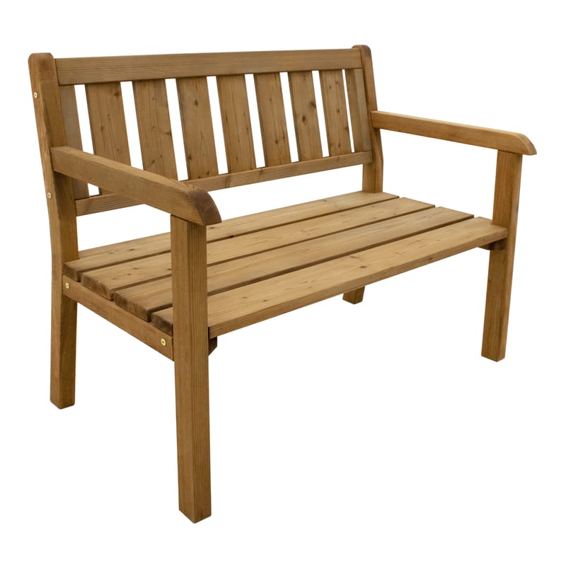 Banc jardin bois Charlotte 110 cm marron
