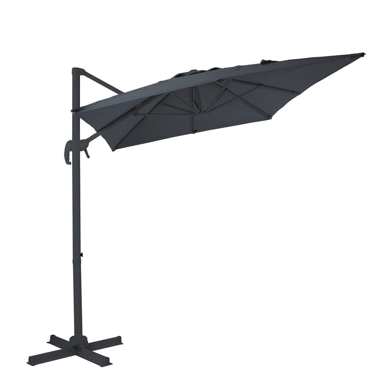 Parasol Coco 200x300 gris mât gris