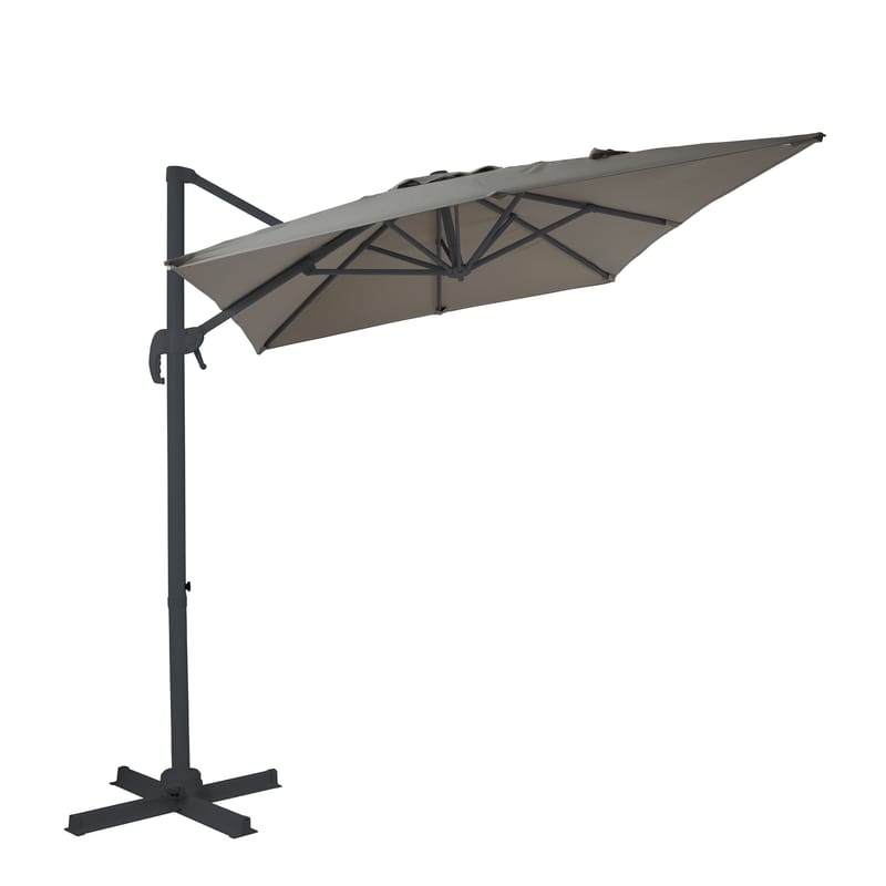 Parasol Coco 200x300 taupe mât gris