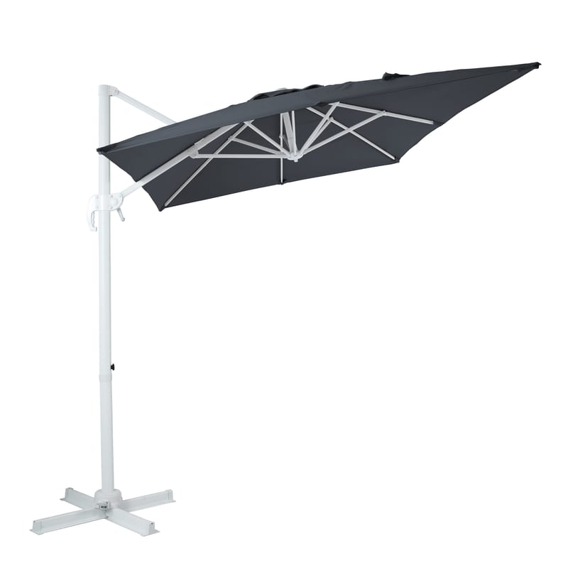 Parasol Coco 200x300 gris mât blanc