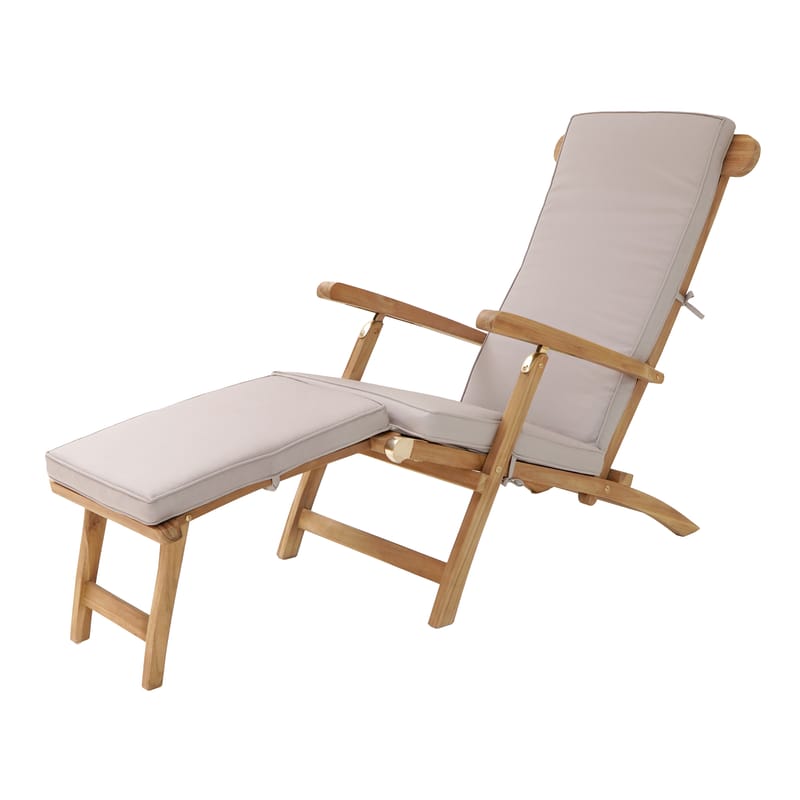Chaise longue Costa teck avec coussin