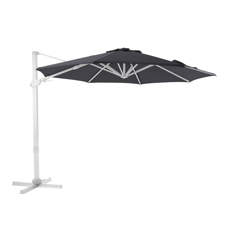 Parasol Cyrus Ø300 gris mât blanc