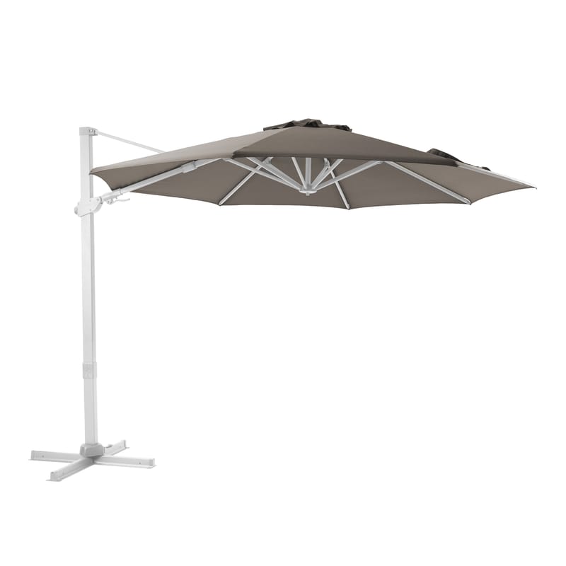 Parasol Cyrus Ø300 taupe mât blanc