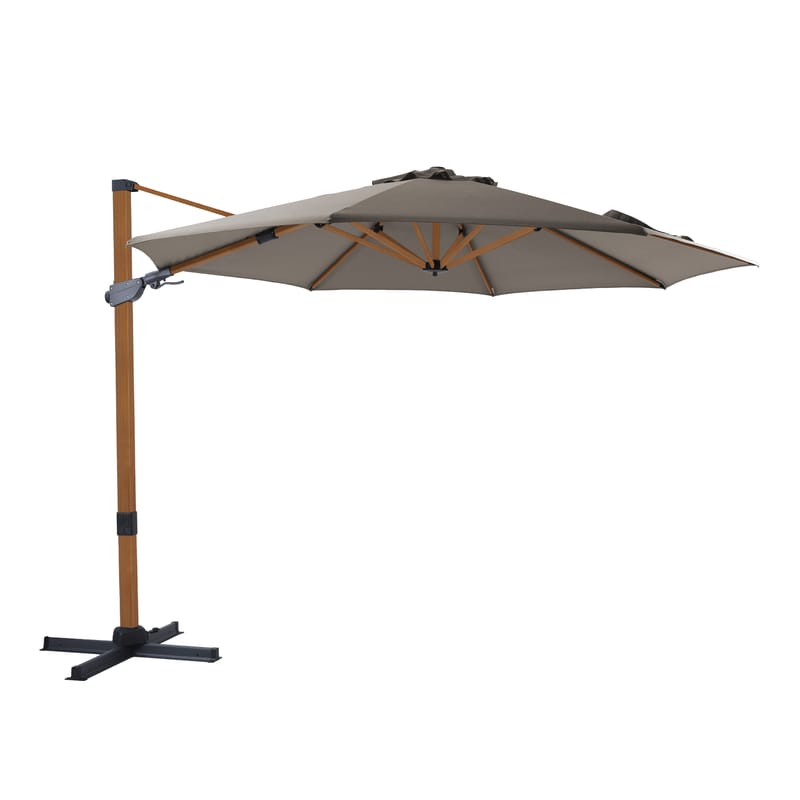 Parasol Cyrus Ø300 taupe mât marron