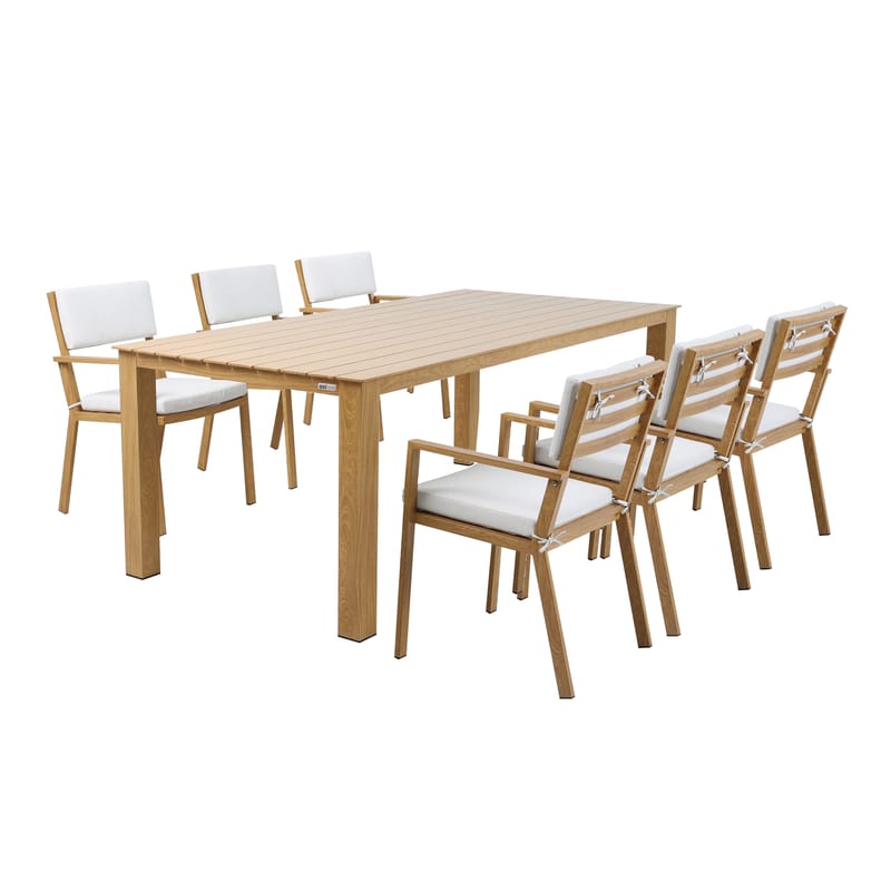 Ensemble repas alu Jada table + 6 chaises