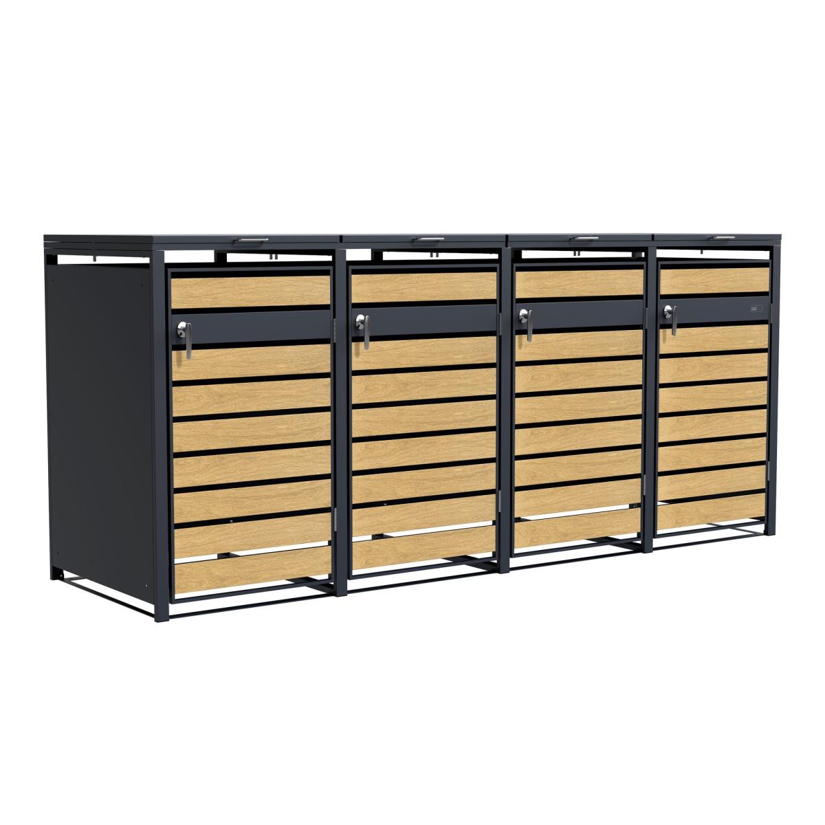 Cache poubelles métal Lucas XXL 4x240 L