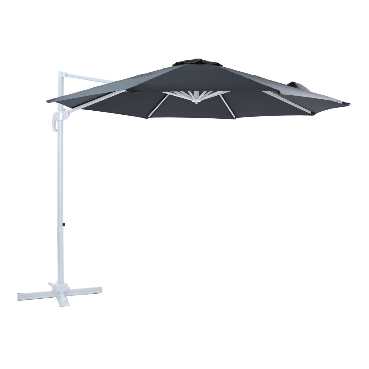 Parasol Marisol Ø300 gris mât blanc