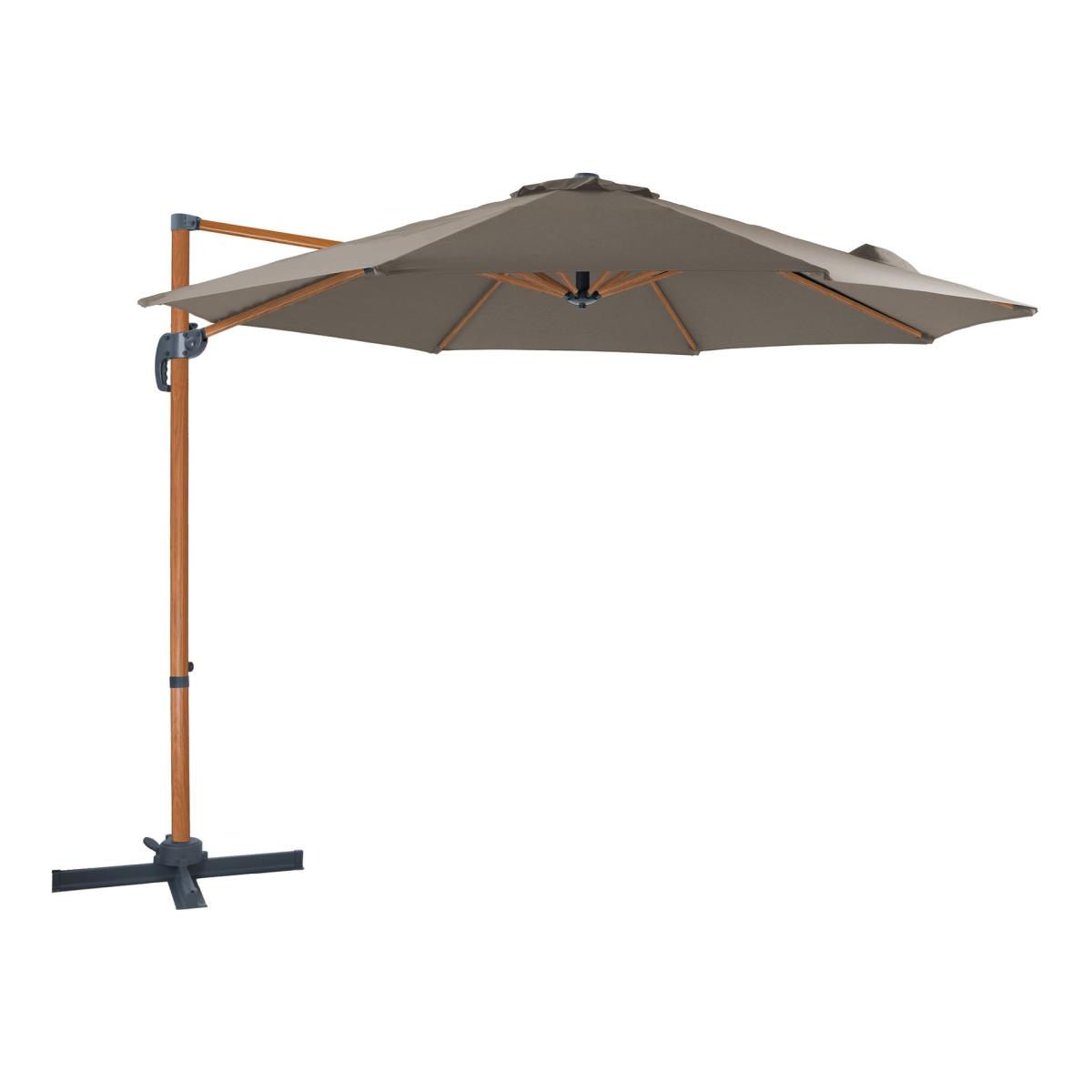 Parasol Marisol Ø300 taupe mât marron
