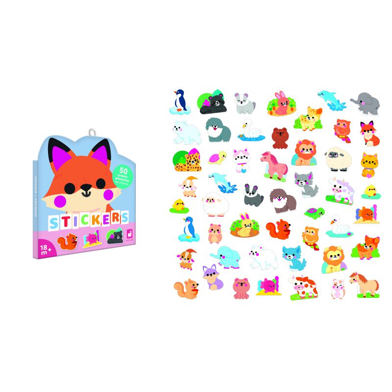 50 grandes gommettes animaux