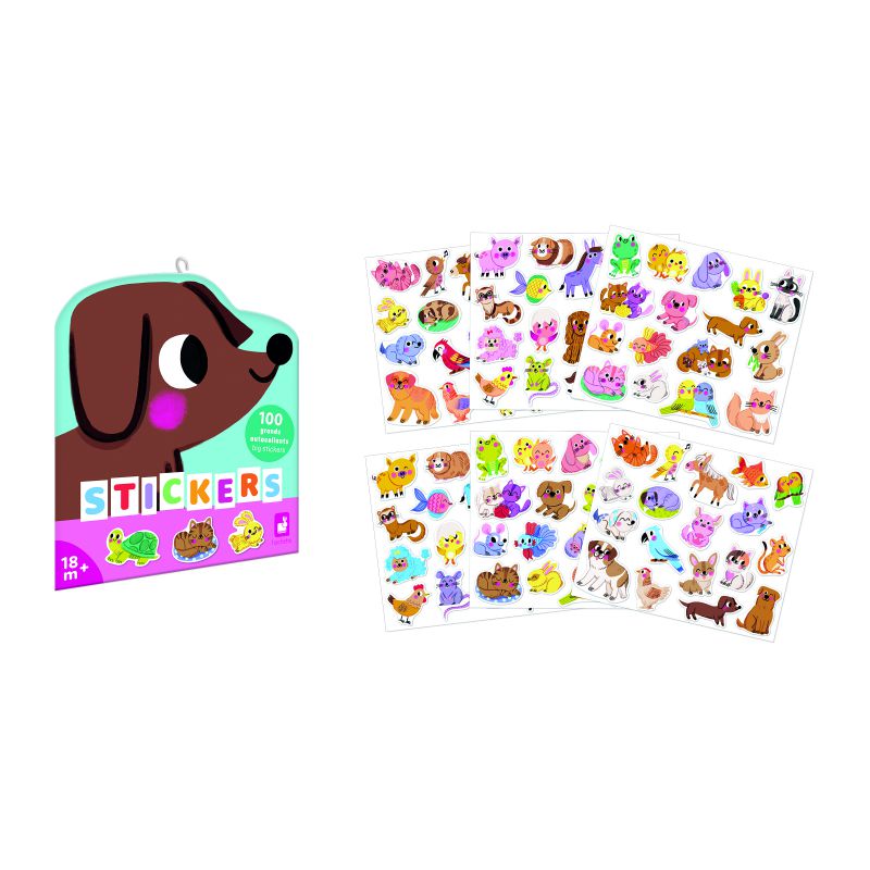 100 autocollants - les animaux de compagnie