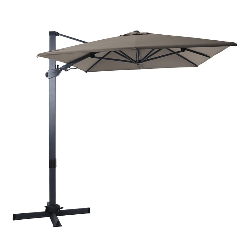 Parasol Milad 200x300 taupe mât gris